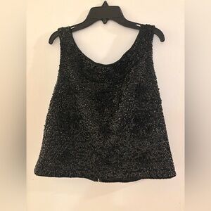 Beautiful Vintage Black Sequined Top